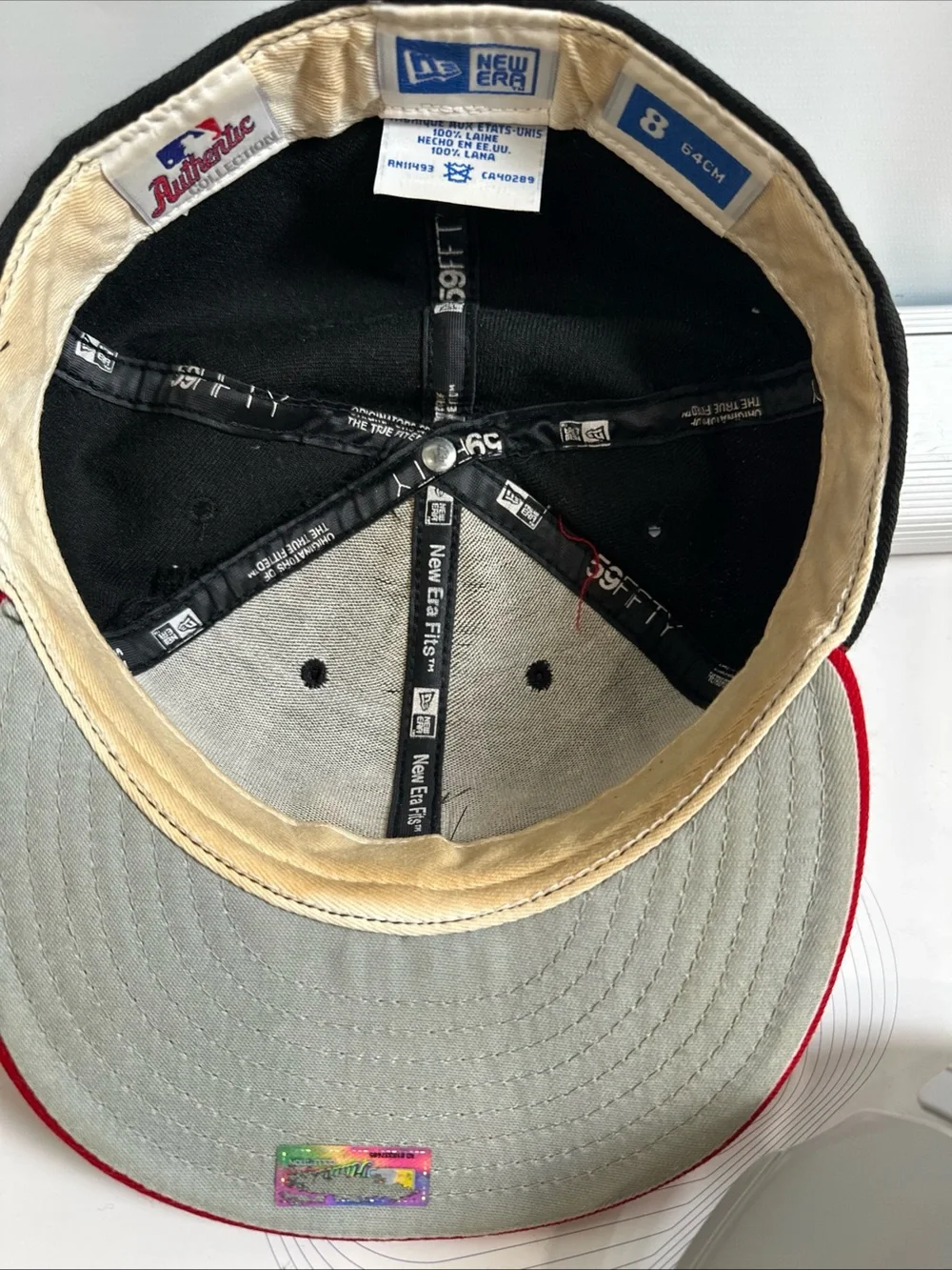 New Era Vintage 100 Wool Black and Red Cincinnati Reds  C Logo Snapback